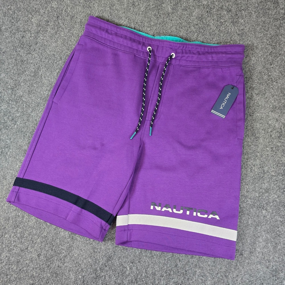 Nautica Purple Lounge Shorts Elastic‎ Waist Casual Activewear Mens Size S